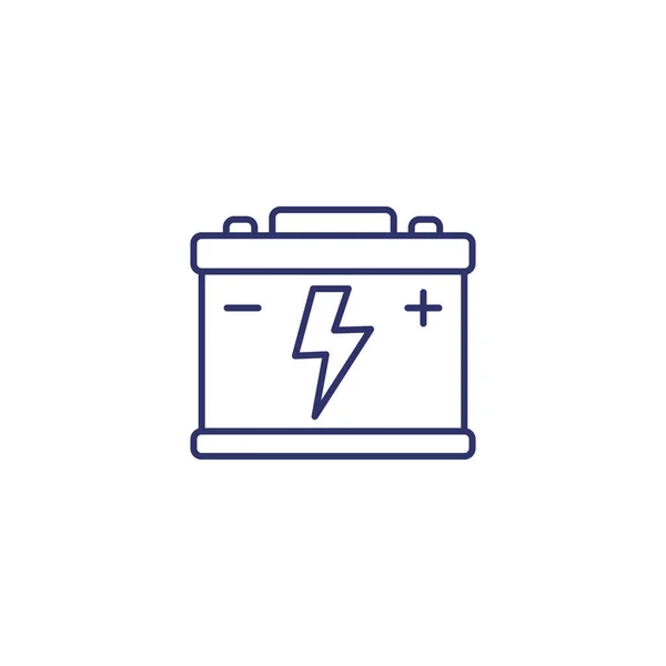 Auto batterij lijn pictogram op wit — Stockvector
