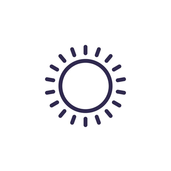 Icono del sol, vector de línea en blanco — Vector de stock