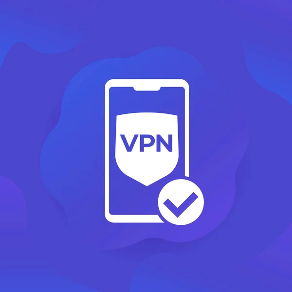 VPN 、携帯電話とベクトルアイコン — ストックベクタ