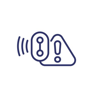 Sensör uyarı çizgisi simgesi beyaz, vektör