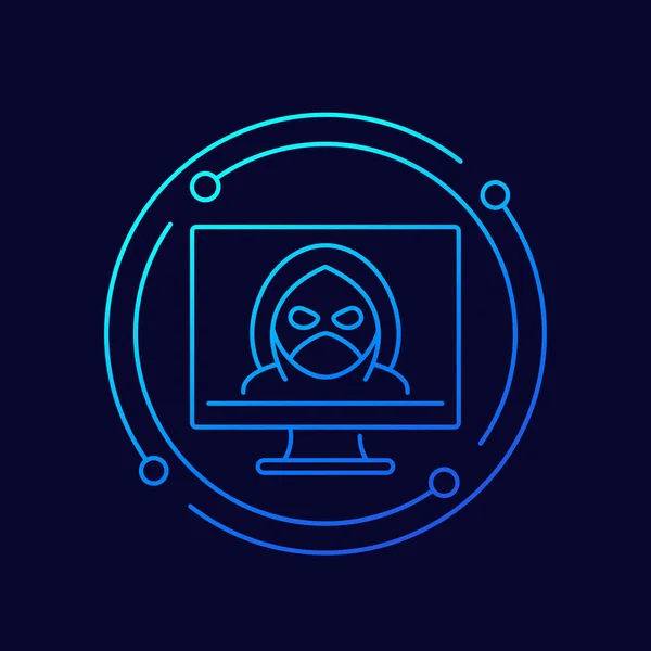 Хакер, векторна піктограма кіберзлочинності — стоковий вектор