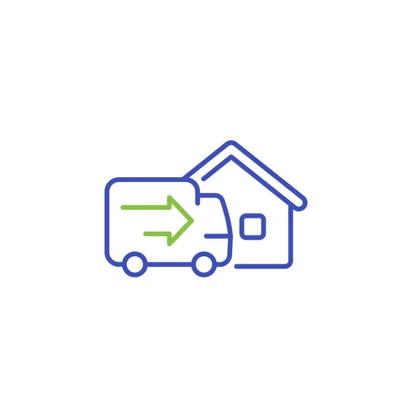 Home delivery line icon on white — Stock Vector