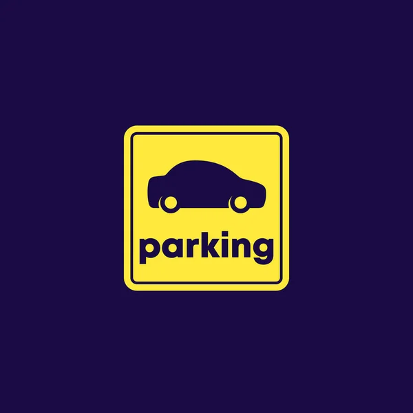 Znak parkingowy z ikoną samochodu, ikona wektora — Wektor stockowy