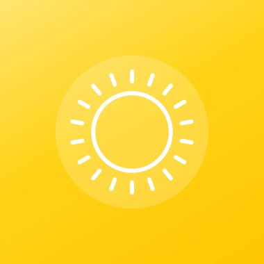 Güneş simgesi, ince çizgi vektörü