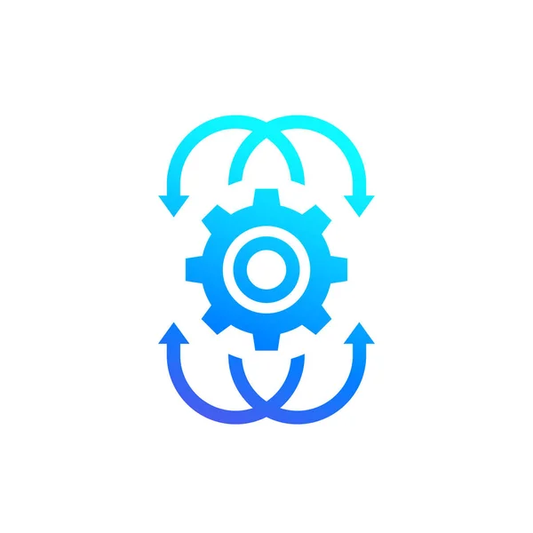 Integration icon, a gear with arrows vector — 스톡 벡터