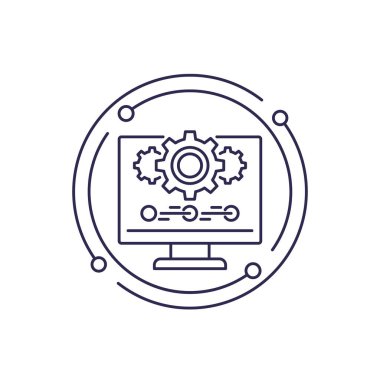 güncelleme veya yazılım yükseltme satır simgesi, vektör