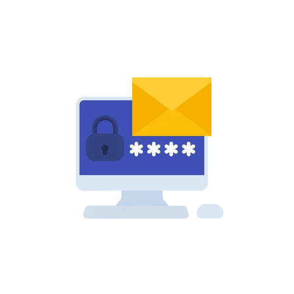 Доступ до пошти та автентифікація з піктограмою пароля — стоковий вектор