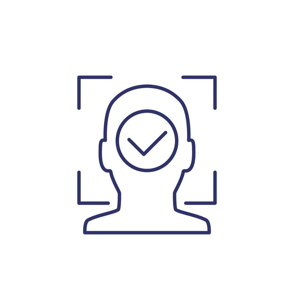 Facial recognition icon, a biometric face scanning — Stock Vector
