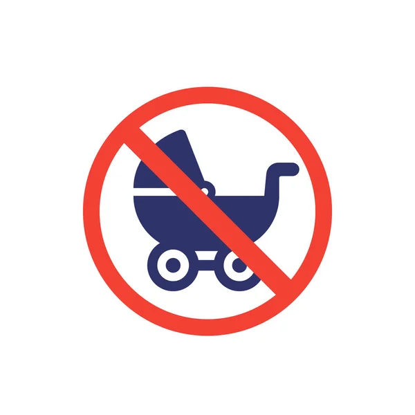 Kein Kinderwagen-Vektor-Symbol — Stockvektor