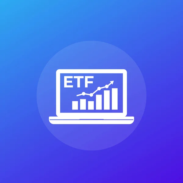 Ícone ETF com gráfico, vetor de fundo negociado em bolsa — Vetor de Stock