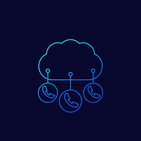 Icono de telefonía Voip, vector de línea — Archivo Imágenes Vectoriales