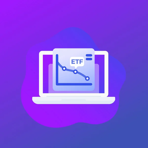 Ícone de negociação ou troca de fundos ETF — Vetor de Stock