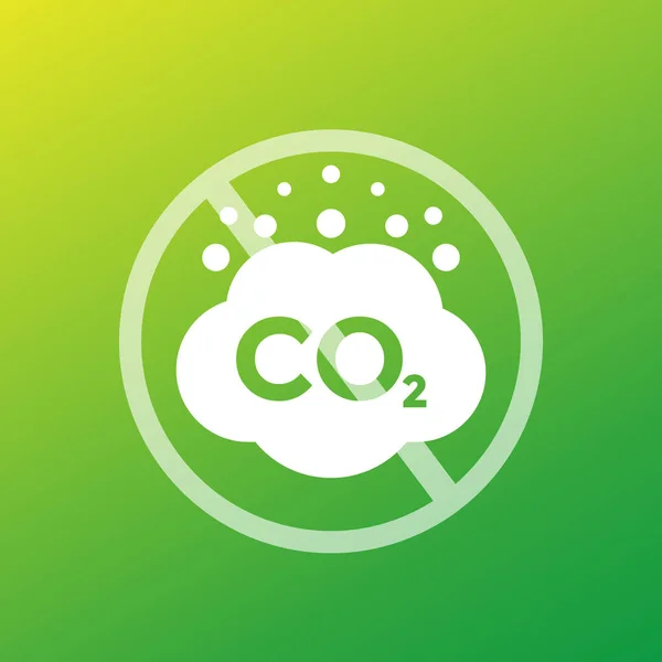 Отсутствие СО2 и знак вектора выбросов углерода — стоковый вектор