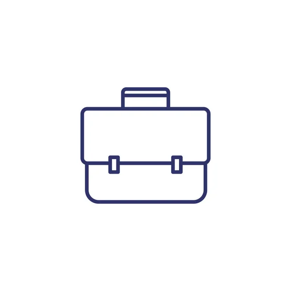 Línea del maletín icono en blanco — Vector de stock
