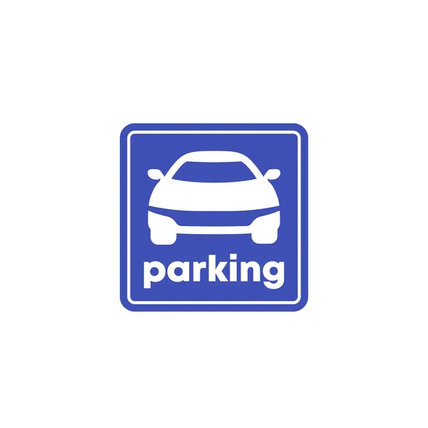 Parkeerbord met auto-pictogram — Stockvector