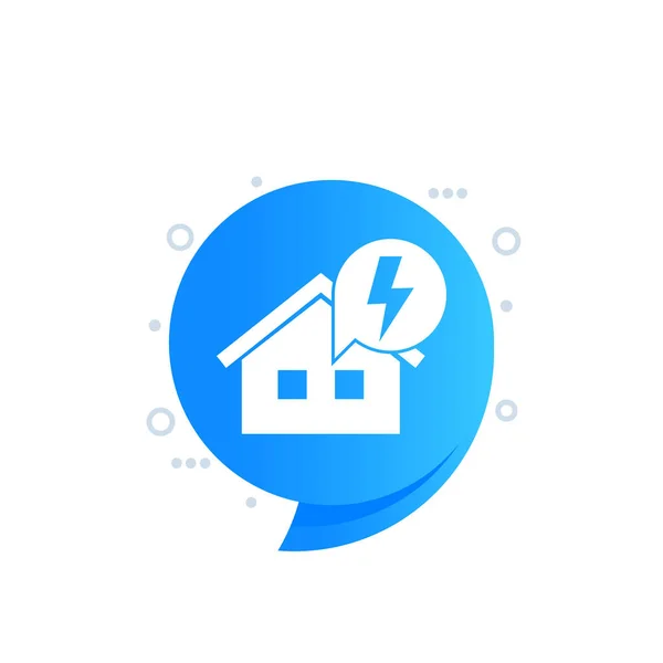Ikona elektryczności z domem, projekt wektora — Wektor stockowy