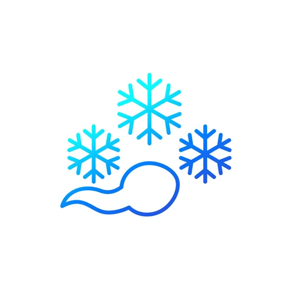 Esperma congelado, icono de la línea de criopreservación en blanco — Vector de stock