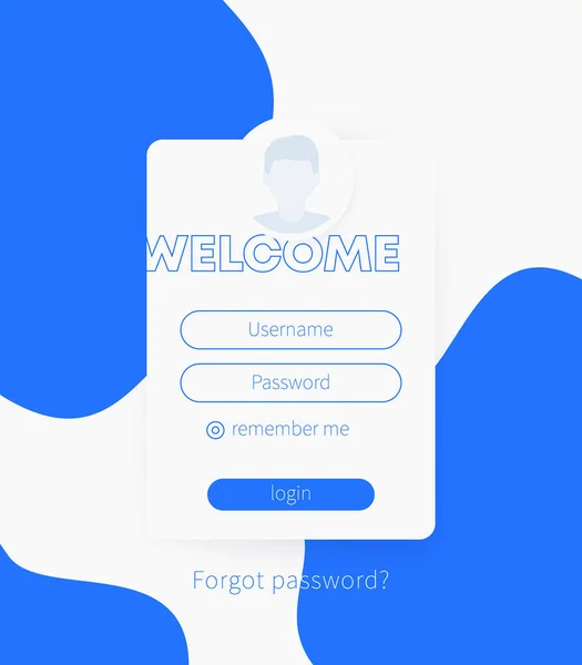 Benutzer Login Design, Web-Seite Vektorvorlage — Stockvektor