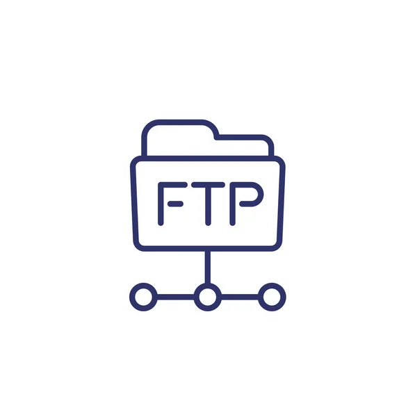 Ftp folder line icon on white, vector — Stock Vector