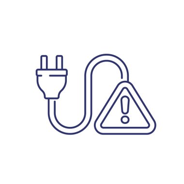 elektrik prizi ve uyarı satırı simgesi