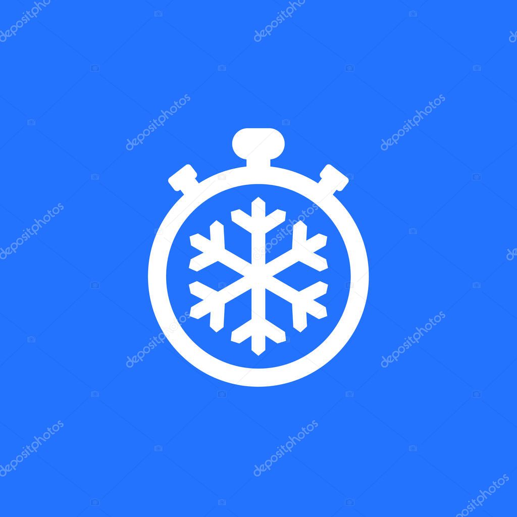 Freezing time icon with timer, eps 10 file, easy to edit