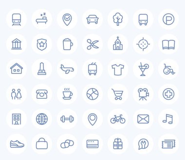 Haritalar için beyaz çizgi simgeleri ayarlandı