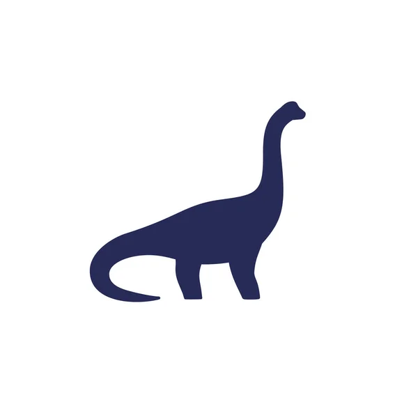 Dinosaurie, sauropod ikon på vitt — Stock vektor