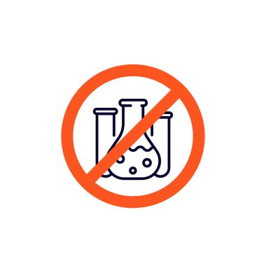 Kimyasal ücretsiz simge, koruyucu vektör işareti yok