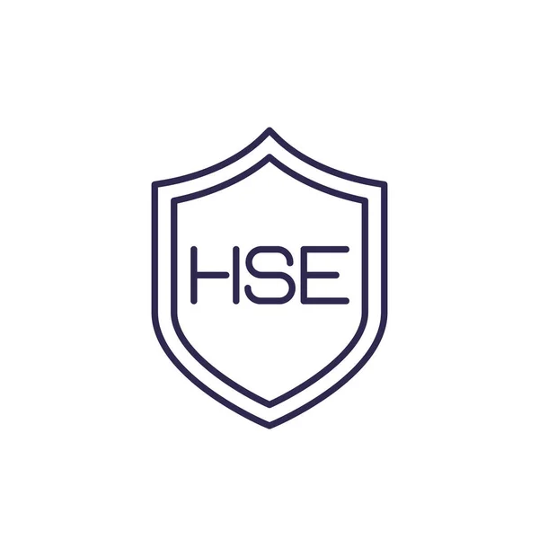 Icona linea HSE, Salute, Sicurezza, Vettore dell'ambiente — Vettoriale Stock