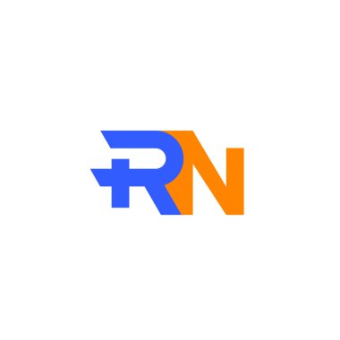RN harfleri logo, vektör tasarımı