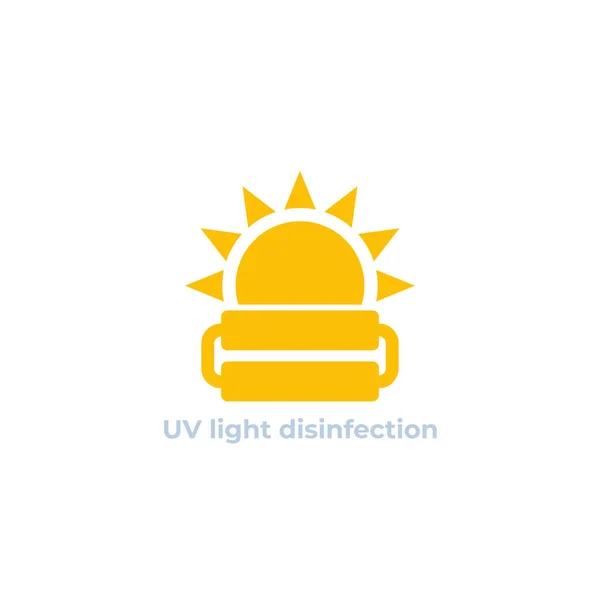 Icono de desinfección de luz UV en blanco, vector — Archivo Imágenes Vectoriales