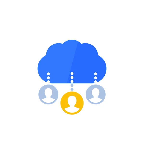 Données personnelles dans le cloud icône sur blanc — Image vectorielle