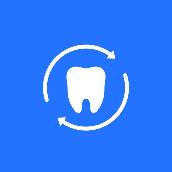 Ícone de dente com setas, vetor —  Vetores de Stock
