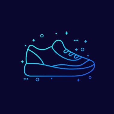 Çalışan ayakkabı simgesi, spor ayakkabısı veya spor ayakkabısı, vektör