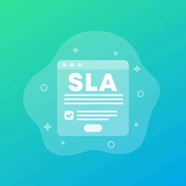 SLA, servis seviyesi anlaşma simgesi, vektör sanatı — Stok Vektör