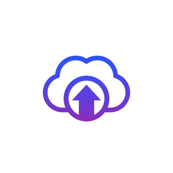 Hochladen in der Cloud, Vektorsymbol — Stockvektor