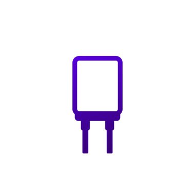 kondansatör simgesi beyaz, elektronik bileşen