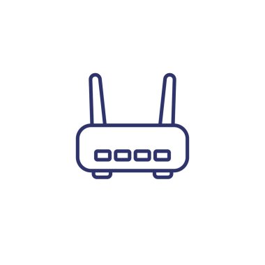 wi-fi yönlendirici, adsl modem çizgi simgesi, vektör