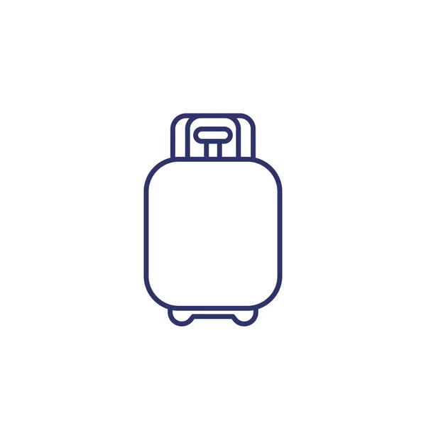 Icono de la línea del tanque de gas propano en blanco — Vector de stock