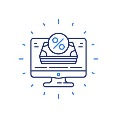 çevrimiçi kredi hattı simgesi, para ve bankacılık