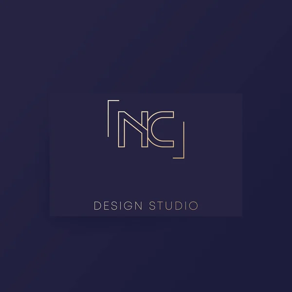 Logo mit NC-Buchstaben, minimalistisches Design — Stockvektor