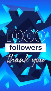 Sosyal ağ için 1000 takipçi, dikey pankart