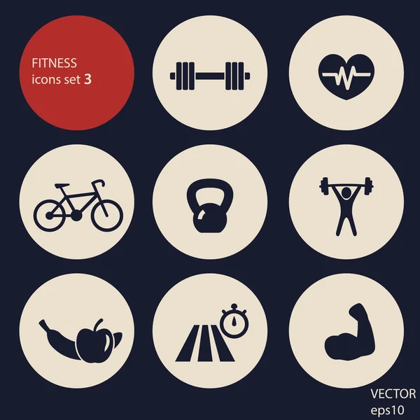 Fitness-Symbole Set 3 — Stockvektor