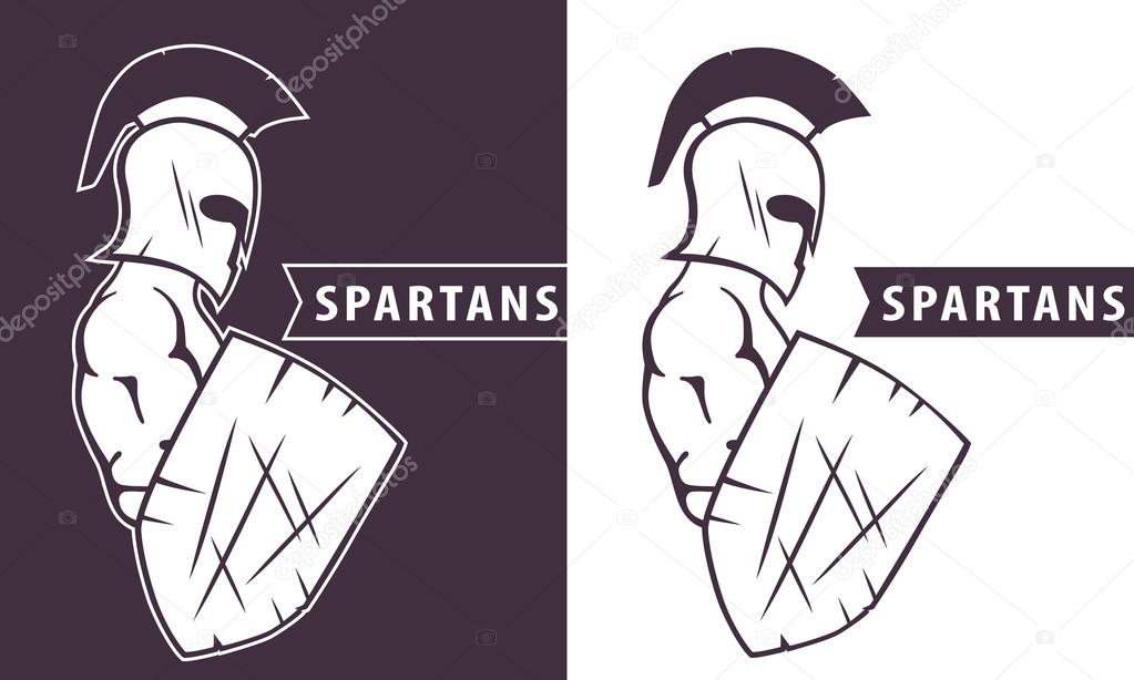 Spartan warrior with shield