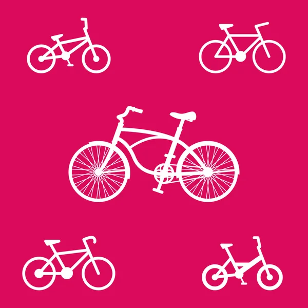 Iconos de bicicleta establecidos en púrpura — Vector de stock