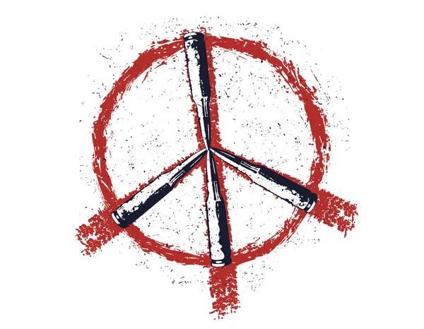 Friedenszeichen mit Kugeln Vektor Illustration — Stockvektor