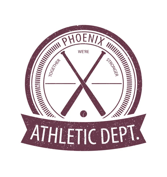 Phoenix Athletic Dept. emblem scratched — Stock Vector