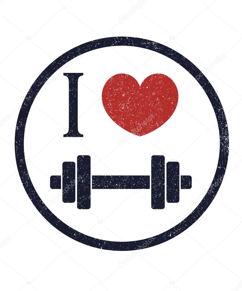 I love fitness vector illustration, eps10, easy to edit