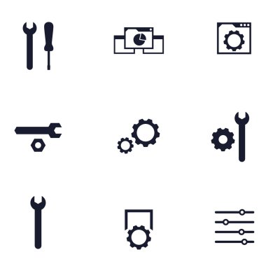 Ayarları, yapılandırma, Tercihler düz Icons set 2