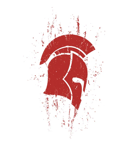 Grunge spartan helm in profiel met textuur — Stockvector